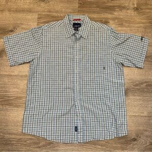 Billabong Casual Blue and White Plaid Shirt